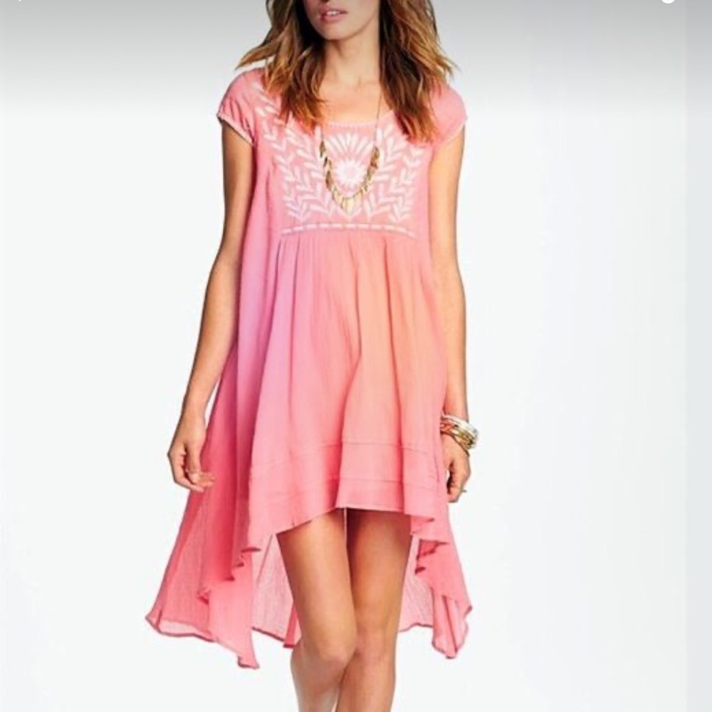 Free People xs pink hi low dress